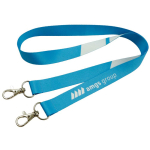 Lanyard con doppio gancio per sublimazione su misura, realizzato in Europa color bianco