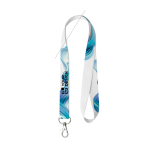 Lanyard in RPET a colori full color su misura made in Europe color bianco vista principale