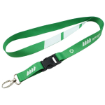 Lanyard in RPET a colori, custom made, con fibbia, realizzato in Europa color bianco