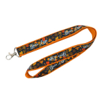 Lanyard a doppio strato a colori su misura, realizzato in Europa color arancione scuro