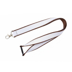 Lanyard a doppio strato custom made con chiusura di sicurezza prodotto nell’UE color marrone