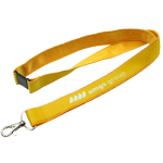 Lanyard a doppio strato custom made con chiusura di sicurezza prodotto nell’UE color giallo