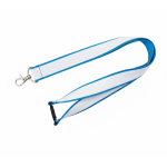 Lanyard a doppio strato custom made con chiusura di sicurezza prodotto nell’UE color azzurro ciano