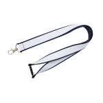Lanyard a doppio strato custom made con chiusura di sicurezza prodotto nell’UE color blu scuro