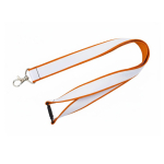 Lanyard a doppio strato custom made con chiusura di sicurezza prodotto nell’UE color arancione scuro