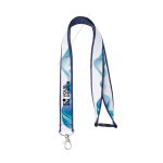 Lanyard a doppio strato custom made con chiusura di sicurezza prodotto nell’UE color blu petrolio vista principale