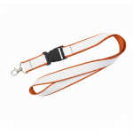 Lanyard a doppio strato a colori custom made prodotto in Europa color arancione scuro