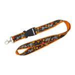 Lanyard a doppio strato a colori custom made prodotto in Europa color arancione scuro