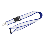Lanyard a doppio strato su misura con chiusura di sicurezza prodotto nell’UE color blu