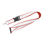 Lanyard a doppio strato su misura con chiusura di sicurezza prodotto nell’UE color rosso
