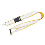 Lanyard a doppio strato su misura con chiusura di sicurezza prodotto nell’UE color giallo