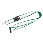 Lanyard a doppio strato su misura con chiusura di sicurezza prodotto nell’UE color verde