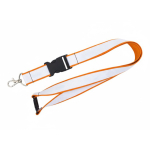 Lanyard a doppio strato su misura con chiusura di sicurezza prodotto nell’UE color arancione