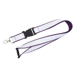 Lanyard a doppio strato su misura con chiusura di sicurezza prodotto nell’UE color viola