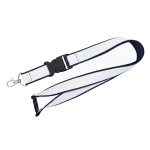 Lanyard a doppio strato su misura con chiusura di sicurezza prodotto nell’UE color blu scuro