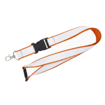 Lanyard a doppio strato su misura con chiusura di sicurezza prodotto nell’UE color arancione scuro