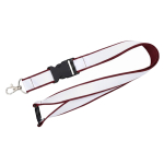 Lanyard a doppio strato su misura con chiusura di sicurezza prodotto nell’UE color granata