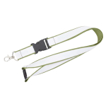 Lanyard a doppio strato su misura con chiusura di sicurezza prodotto nell’UE color verde oliva
