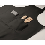 Grembiule lungo regolabile in policotone 240 g/m² color nero quarta vista fotografica