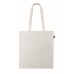 Shopper con manici lunghi in cotone colorato 180 g/m² Fairtrade color bianco