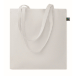 Shopper con manici lunghi in cotone colorato 180 g/m² Fairtrade color bianco seconda vista