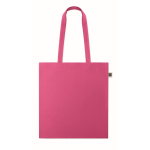 Shopper con manici lunghi in cotone colorato 180 g/m² Fairtrade color fucsia