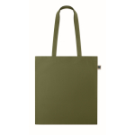 Shopper con manici lunghi in cotone colorato 180 g/m² Fairtrade color verde scuro