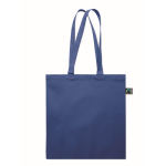 Borsa della spesa in cotone Fairtrade con soffietto 180 g/m² color blu reale