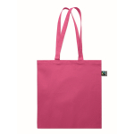 Borsa della spesa in cotone Fairtrade con soffietto 180 g/m² color fucsia