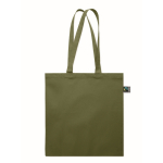 Borsa della spesa in cotone Fairtrade con soffietto 180 g/m² color verde scuro