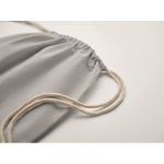 Sacca con cordoncini in cotone con chiusura a coulisse 180 g/m² color grigio quarta vista fotografica