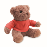 Orsetto di peluche con maglietta colorata personalizzabile color rosso