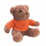 Orsetto di peluche con maglietta colorata personalizzabile color arancione