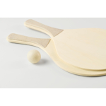 Racchette da spiaggia in legno con giochi e borsa a rete RPET color legno vista fotografia