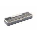Set di posate in acciaio inox con custodia in plastica color nero opaco