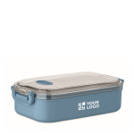 Portapranzo in plastica con interno in acciaio inox riciclato 750 ml color nero opaco vista area di stampa