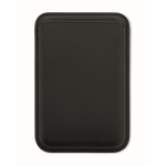 Portacarte magnetico in similpelle con spazio per 3 carte color nero quinta vista