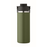 Borraccia in acciaio inox a doppia parete con cannuccia 500 ml color verde scuro ottava vista