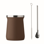 Bicchiere in acciaio inox speciale per yerba mate 240 ml color marrone seconda vista