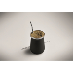 Bicchiere in acciaio inox speciale per yerba mate 240 ml color nero quarta vista fotografica