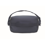 Borsa frigo in PU con poliestere riciclato con tasca e tracolla 5,5 L color blu quinta vista