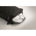 Zaino da cabina espandibile in poliestere RPET 600D 15'' color nero vista fotografia