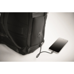 Zaino da cabina espandibile in poliestere RPET 600D 15'' color nero terza vista fotografia