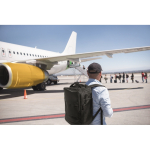 Zaino da cabina espandibile in poliestere RPET 600D 15'' color nero seconda vista ambiente