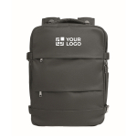 Zaino da cabina espandibile in poliestere RPET 600D 15'' color nero vista area di stampa