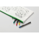 Astuccio per bambini in non woven da colorare con 4 matite color lime quarta vista fotografica