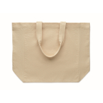 Borsa tote bag in cotone con soffietto e manici 220 g/m² color beige seconda vista
