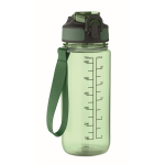 Borraccia in RPET antigoccia con cannuccia e tappo ribaltabile 700 ml color verde trasparente