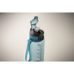 Borraccia in RPET antigoccia con cannuccia e tappo ribaltabile 700 ml color azzurro trasparente quarta vista fotografica