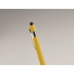 Penna in alluminio riciclato con finitura gommata inchiostro blu quarta vista fotografica
